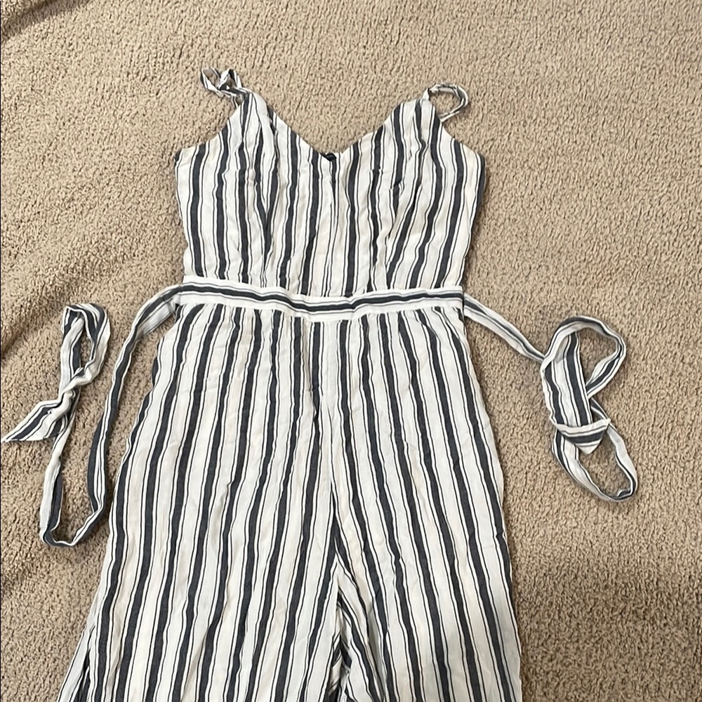 American Eagle Striped Sleeveless Jumpsuit